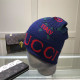 Navy Blue Fashion Street Letter Patchwork Hat