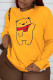 Yellow Sweet Cute Print Patchwork O Neck Tops