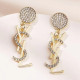 Gold Fashion Simplicity Letter Hot Drill Earrings