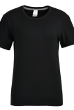 Red Daily Cute Print Patchwork O Neck T-Shirts