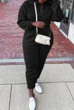 Pink Fashion Casual Solid Basic V Neck Long Sleeve Two Pieces