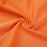 Orange Sexy Solid Hollowed Out Patchwork O Neck Straight Jumpsuits