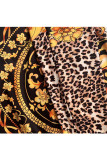 Black adult Fashion Sexy Leopard Two Piece Suits Patchwork Print pencil Long Sleeve Two-piece P