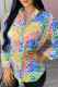 Multi-color Fashion Street Print Patchwork Turndown Collar Tops