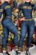 Black Fashion Street Print Patchwork O Neck Long Sleeve Two Pieces