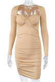 Black Fashion Sexy Solid Fold V Neck Long Sleeve Dresses