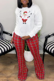 White Fashion Party Print Patchwork O Neck Tops