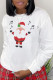 White Fashion Party Print Patchwork O Neck Tops