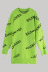 Green Fashion Casual Letter Patchwork O Neck Tops