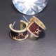 Brown Fashion Simplicity Letter Patchwork Earrings