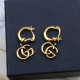 Gold Fashion Vintage Letter Patchwork Earrings