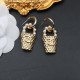 Gold Fashion Vintage Letter Pearl Earrings