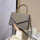 Grey Fashion Simplicity Solid Letter Bags