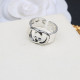 Silver Fashion Simplicity Letter Hollowed Out Rings