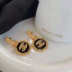Gold Fashion Vintage Letter Patchwork Earrings