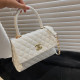 White Fashion Simplicity Plaid Letter Bags