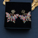 Colour Fashion Vintage Letter Patchwork Hot Drill Earrings