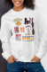 White Casual Sportswear Print Patchwork O Neck Tops