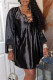 Black Fashion Casual Solid Hollowed Out V Neck Long Sleeve Dresses