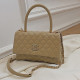 Khaki Fashion Simplicity Plaid Letter Bags