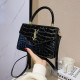 Black Fashion Simplicity Solid Letter Bags