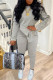 Light Gray Fashion Casual Solid Patchwork Asymmetrical O Neck Long Sleeve Two Pieces