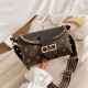 Dark Brown Fashion Casual Print Patchwork Bags