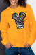 Yellow Casual Street Print Patchwork O Neck Tops