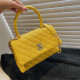 Yellow Fashion Simplicity Plaid Letter Bags