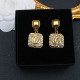 Gold Fashion Vintage Letter Hot Drill Earrings
