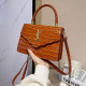 Brown Fashion Simplicity Solid Letter Bags