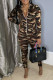 Camouflage Fashion Casual Camouflage Print Patchwork Hooded Collar Long Sleeve Two Pieces