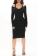Black Sexy Solid Patchwork V Neck One Step Skirt Dresses