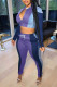 Purple Casual Print Patchwork Zipper Long Sleeve Two Pieces