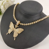 rose red Fashion Casual Butterfly Necklace Pendant