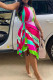Red Fashion Casual Print Asymmetrical O Neck Sleeveless Dress