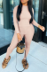 Apricot Sexy Solid Patchwork O Neck Long Sleeve Two Pieces
