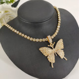Gold Fashion Casual Butterfly Necklace Pendant