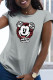 Grey Street Cute Print Patchwork O Neck T-Shirts