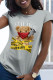 Grey Street Cute Print Patchwork O Neck T-Shirts