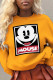 Yellow Casual Street Character Patchwork O Neck Tops