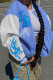 Blue Fashion Casual Letter Embroidered Patchwork Mandarin Collar Outerwear
