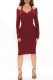 Red Sexy Solid Patchwork V Neck One Step Skirt Dresses