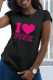 Black Casual Street Print Patchwork Letter O Neck T-Shirts