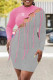 Pink Fashion Casual Print Tassel Patchwork O Neck Dresses