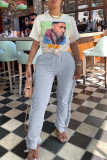 Black Fashion Casual Solid Tassel Patchwork Regular High Waist Trousers