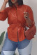 Yellow Casual Street Solid Patchwork Buckle Turndown Collar Outerwear