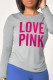 Grey Casual Street Print Patchwork Letter O Neck Tops