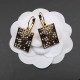 Gold Fashion Vintage Letter Hot Drill Earrings
