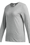 Grey Fashion Street Print Patchwork Letter O Neck Tops